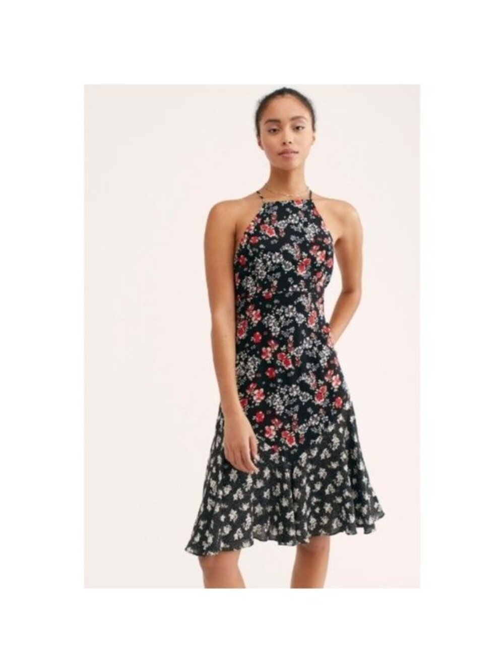 Free People Show Stopper Printed Slip Dress